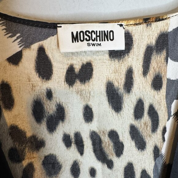 Moschino Swim Coverup Silk Animal Print Kimono One Size Fits Most - Picture 5 of 9
